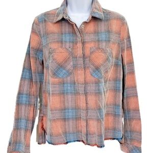 We The Free Plaid Clarissa corduroy shirt